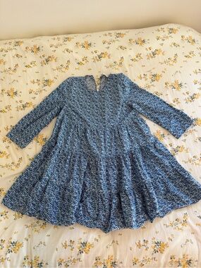 Zara Blue Floral Tiered Dress